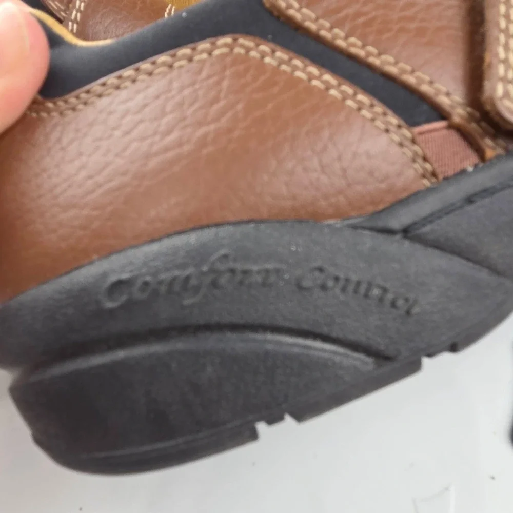 Dr Comfort Douglas 6620 Mens Brown Leather Lycra Orthopedic Shoes 10.5 XW